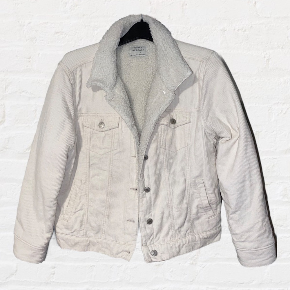 Charlotte Russe White Denim Fur Jacket